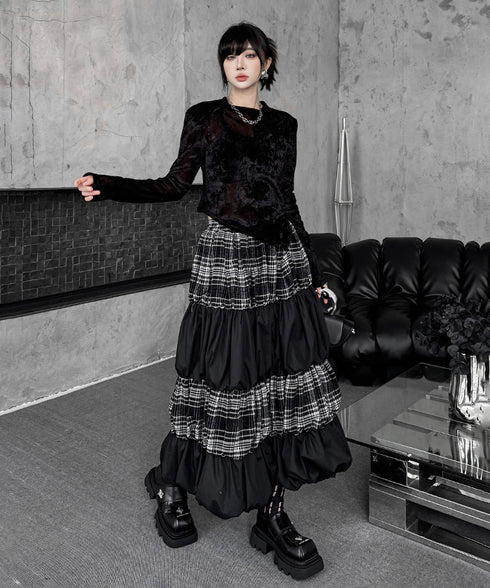 Black Mesh Layered Skirt